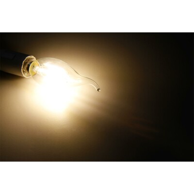 LED Filament Kerzenlampe Windstoß McShine E14 4W 490lm warmweiß klar