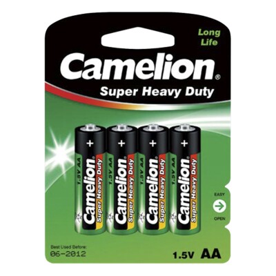 Mignon-Batterie CAMELION Super Heavy Duty 1,5 V Typ AA 4er-Blister