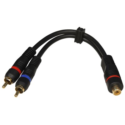 High-Quality Y-Adapter Y-2S 20cm Cinch 1xBuchse auf 2xStecker