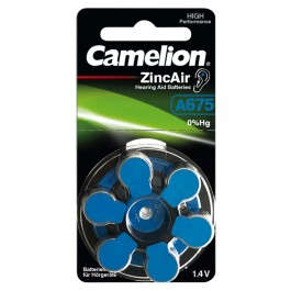 Knopfzelle CAMELION A675 Zink-Luft 6er-Blister