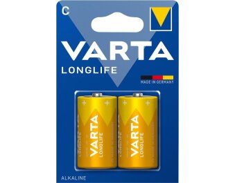 Baby-Batterie VARTA LONGLIFE Alkaline 1,5 V Typ C 2er-Blister