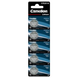 Knopfzelle CAMELION CR2016 3,0V Lithium 5er-Blister