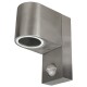 Wandleuchte McShine Oval-E Edelstahl-Optik IP44 1x GU10 Bewegungsmelder
