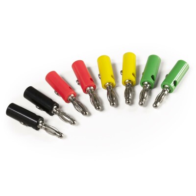 Bananenstecker-Set McPower 4mm Querloch Druckfeder 4 Farben 8-teilig