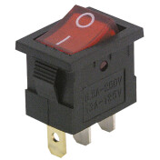 Mini-Wippenschalter McPower 3-polig rote Wippe 250V/6,5A Stellungen: EIN/AUS