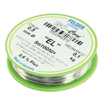 Lötzinn auf Rolle FELDER ISO-Core EL 0,5mm 100g bleifrei (Sn100%Ni+)