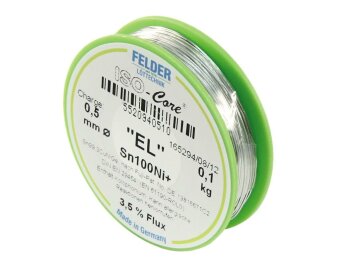 Lötzinn auf Rolle FELDER ISO-Core EL 0,5mm 100g bleifrei (Sn100%Ni+)