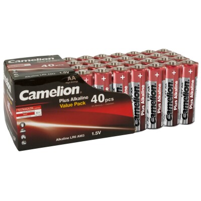 Mignon-Batterie CAMELION Plus Alkaline 1,5 V LR6 Typ AA 40er-Blister