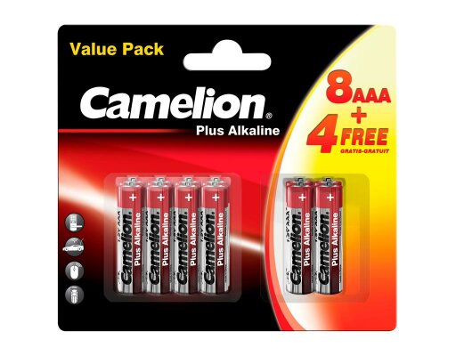 Micro-Batterie CAMELION Plus Alkaline 1,5 V LR03 Typ AAA 8+4 er-Blister