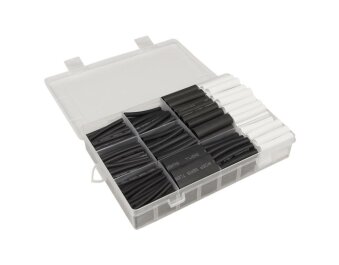 Schrumpfschlauch-Set McPower 300-teilig in Sortimentsbox klebend schwarz/weiß