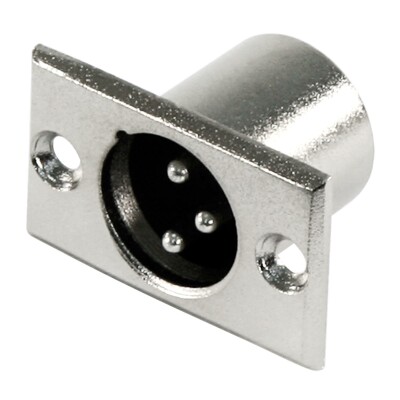 XLR-Einbaustecker silber Metall 3-polig