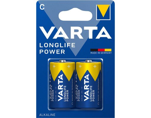 Baby-Batterie VARTA Longlife Power 1,5 V Alkaline Typ C LR14 2er-Blister