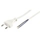 Euro-Netzkabel McPower mit blanken Enden Länge 2m 2x0,75 mm² weiß