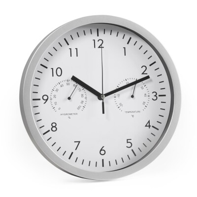 Design-Wanduhr McPower mit Thermo- & Hygrometer weißes Ziffernblatt 25cm-Ø