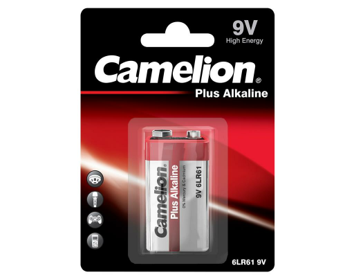 Block-Batterie CAMELION Plus Alkaline 9V Typ 6F22 1er Blister