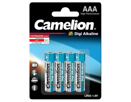 Micro-Batterie CAMELION Digi Alkaline 1,5 V Typ AAA/LR03 4er Blister