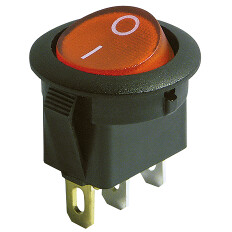 Wippenschalter McPower 3-polig rote Wippe beleuchtet AC 250V / 6,5A schwarz EIN/AUS