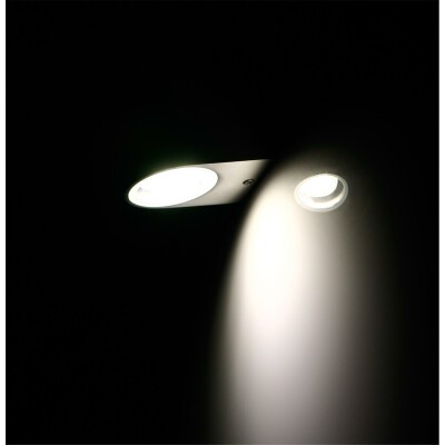 Wandleuchte McShine Oval-E Edelstahl-Optik IP44 1x GU10 Aluminium Gehäuse