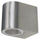 Wandleuchte McShine Oval-E Edelstahl-Optik IP44 1x GU10 Aluminium Gehäuse