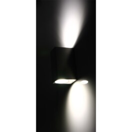 Wandleuchte McShine Square-E Edelstahl-Optik IP44 2x GU10 Aluminium Gehäuse