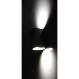 Wandleuchte McShine Square-E Edelstahl-Optik IP44 2x GU10 Aluminium Gehäuse