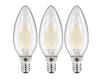 LED Filament Set McShine 3x Kerzenlampe E14 3.6W 360lm warmweiß klar