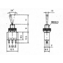Miniatur-Kippschalter McPower 3-polig 1xUM 2 Stellungen:...