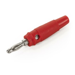 Bananen-Stecker McPower 4 mm Querloch Druckfeder rot