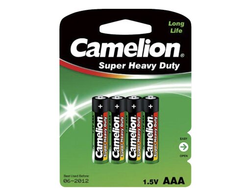 Micro-Batterie CAMELION Super Heavy Duty 1,5 V Typ AAA 4er-Blister