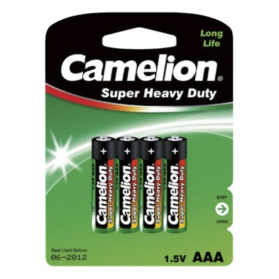 Micro-Batterie CAMELION Super Heavy Duty 1,5 V Typ AAA 4er-Blister