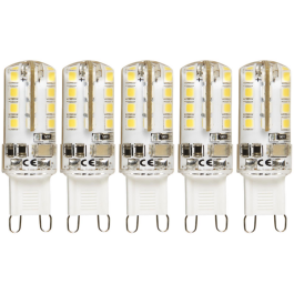 LED-Stiftsockellampe McShine Silicia G9 2,3W 180 lm warmweiß 5er-Pack