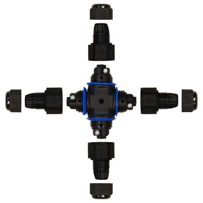 Kabelverbinder McPower 97x97mm IP68 - wasserdicht 230V 3-polig