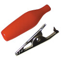 Krokodilklemme 33 mm rot Aufschub-Isolierung