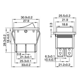 Wippenschalter McPower 4-polig beleuchtete Wippe 250V/15A...
