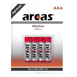 Micro-Batterie Alkaline 1,5V Typ AAA/LR03 4er-Pack