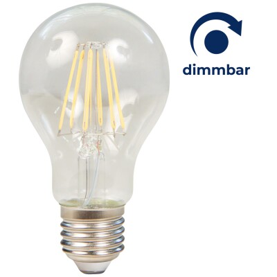 LED Filament Glühlampe McShine Filed E27 7W 820 lm warmweiß dimmbar klar