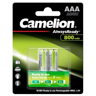 Micro-Akku CAMELION AlwaysReady NiMH 800 mAh Typ AAA 2er-Blister