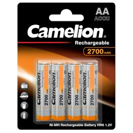 Mignon-Akku CAMELION 1,2 V 2.700 mAh Typ AA NiMH 4er-Blister