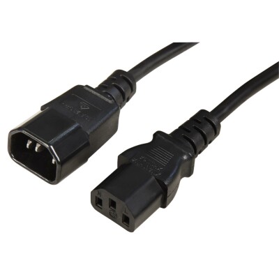 Netz-Verlängerungskabel 1,8 m Kaltgeräte-Stecker/Kupplung schwarz