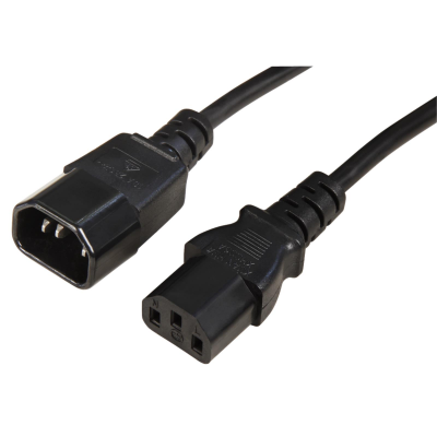Netz-Verlängerungskabel 1,8 m Kaltgeräte-Stecker/Kupplung schwarz