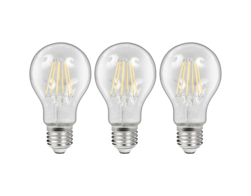 LED Filament Set McShine 3x Glühlampe E27 6W 600lm warmweiß klar dimmbar