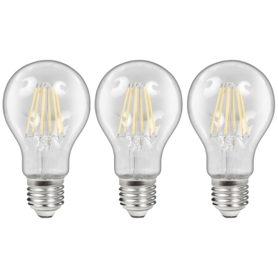 LED Filament Set McShine 3x Glühlampe E27 6W 600lm warmweiß klar dimmbar
