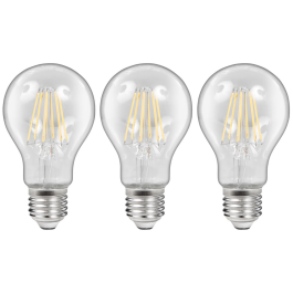 LED Filament Set McShine 3x Glühlampe E27 6W 600lm warmweiß klar dimmbar