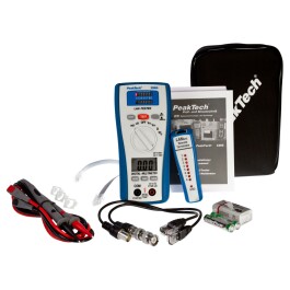 Digitalmultimeter PeakTech P3365 mit LAN- Tester 2000 Counts 600V AC/DC 200mA AC/DC