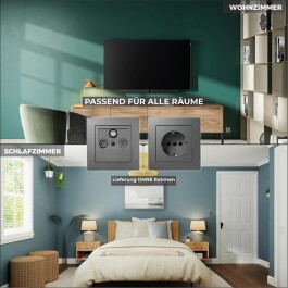 Antennendose McPower Flair für TV Radio und Sat UP anthrazit