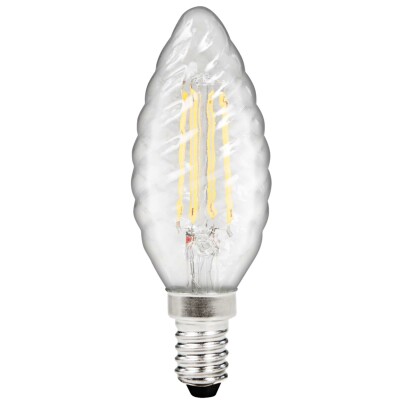 LED Filament Kerzenlampe gedreht McShine Filed E14 4W 490 lm warmweiß klar