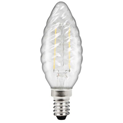 LED Filament Kerzenlampe gedreht McShine Filed E14 2W 260 lm warmweiß klar