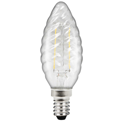 LED Filament Kerzenlampe gedreht McShine Filed E14 2W 260 lm warmweiß klar