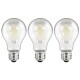 LED Filament Set McShine 3x Glühlampe E27 2W 200lm warmweiß klar