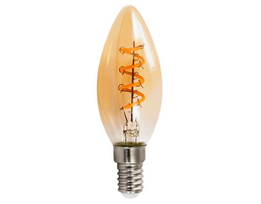 LED Filament Kerzenlampe McShine Retro E14 2W 150lm warmweiß goldenes Glas